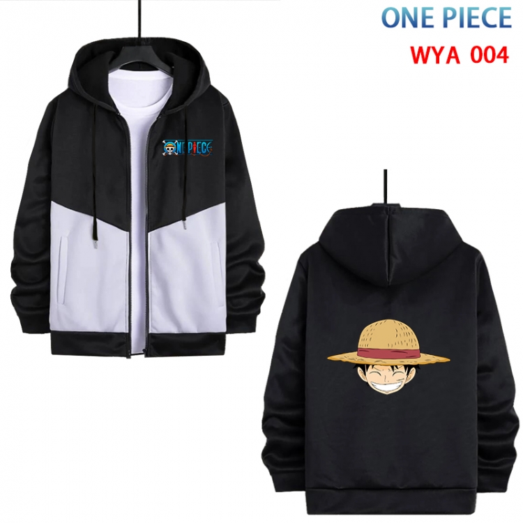 One Piece Anime cotton zipper patch pocket sweater from S to 3XL WYA-004-2