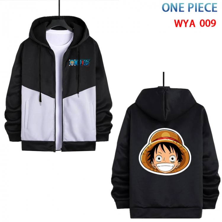 One Piece Anime cotton zipper patch pocket sweater from S to 3XL  WYA-009-2