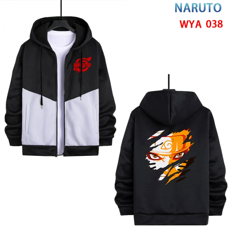 Naruto Anime cotton zipper patch pocket sweater from S to 3XL WYA-038-2