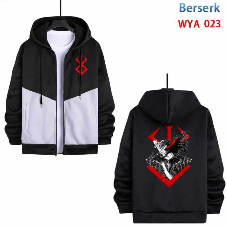 Berserk Anime cotton zipper patch pocket sweater from S to 3XL MYA-023-2