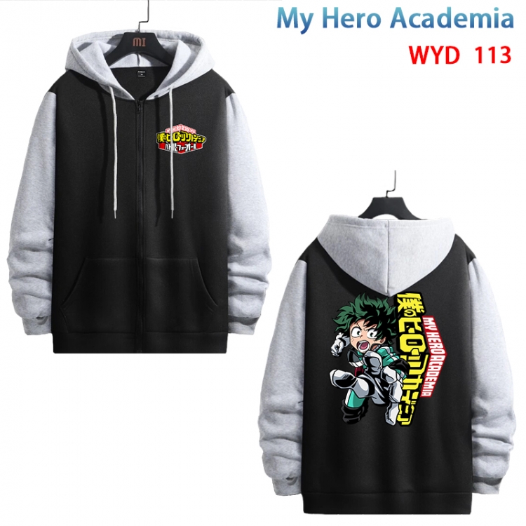 My Hero Academia Anime cotton zipper patch pocket sweater from S to 3XL WYD-113-2