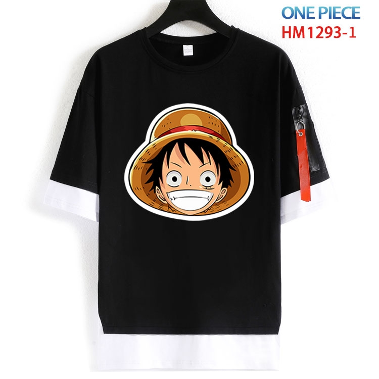 One Piece Cotton round neck fake two short-sleeved T-shirts from S to 6XL HM 1293 1
