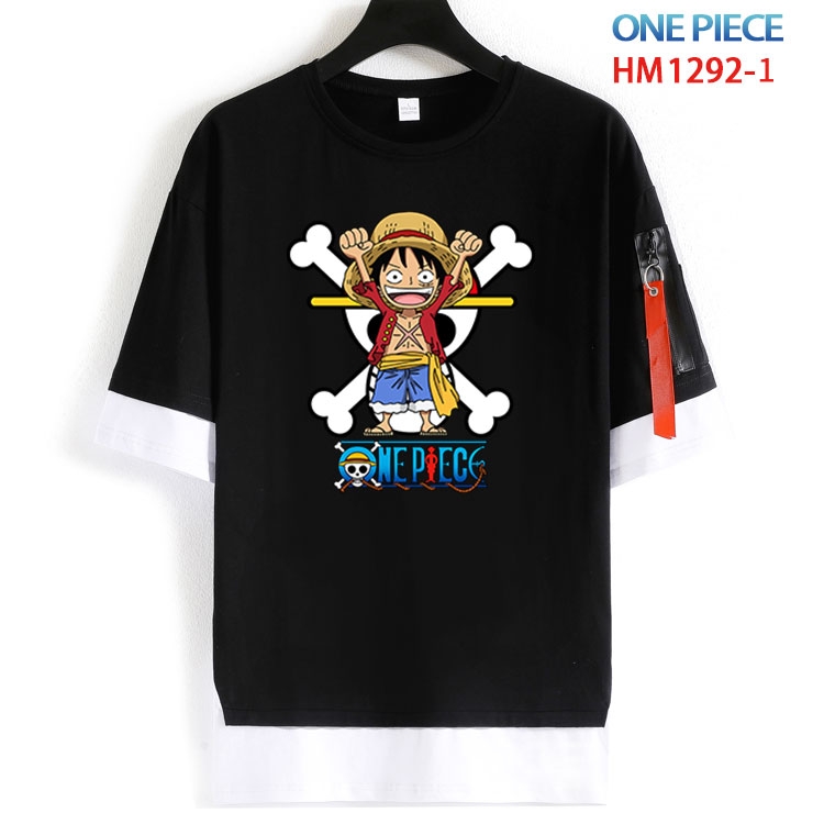 One Piece Cotton round neck fake two short-sleeved T-shirts from S to 6XL  HM 1292 1