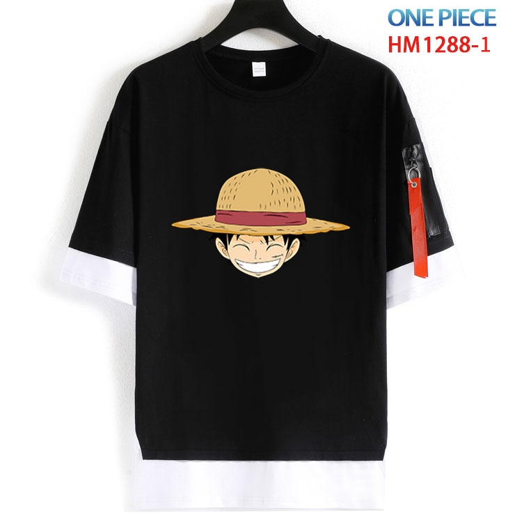 One Piece Cotton round neck fake two short-sleeved T-shirts from S to 6XL  HM 1288 1