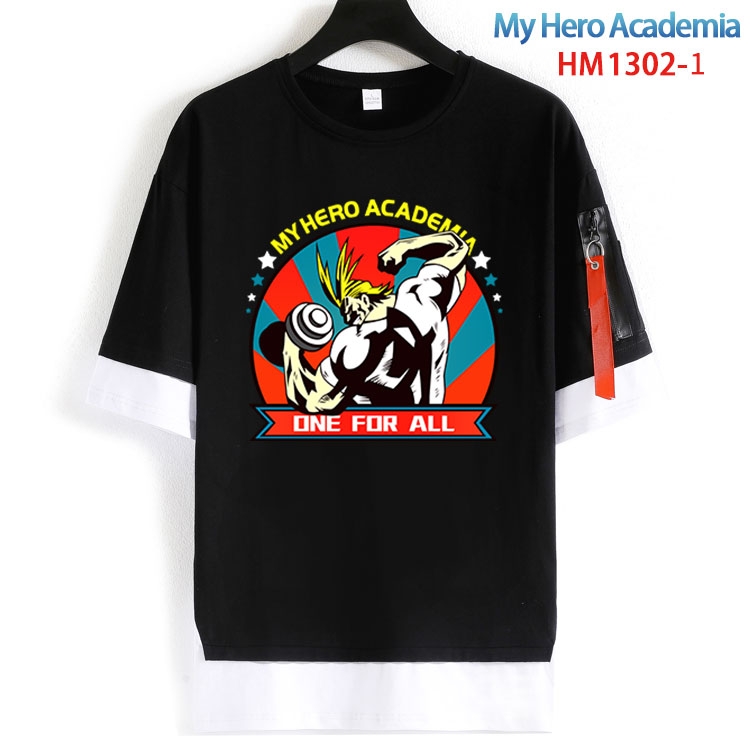 My Hero Academia Cotton round neck fake two short-sleeved T-shirts from S to 6XL HM 1302 1