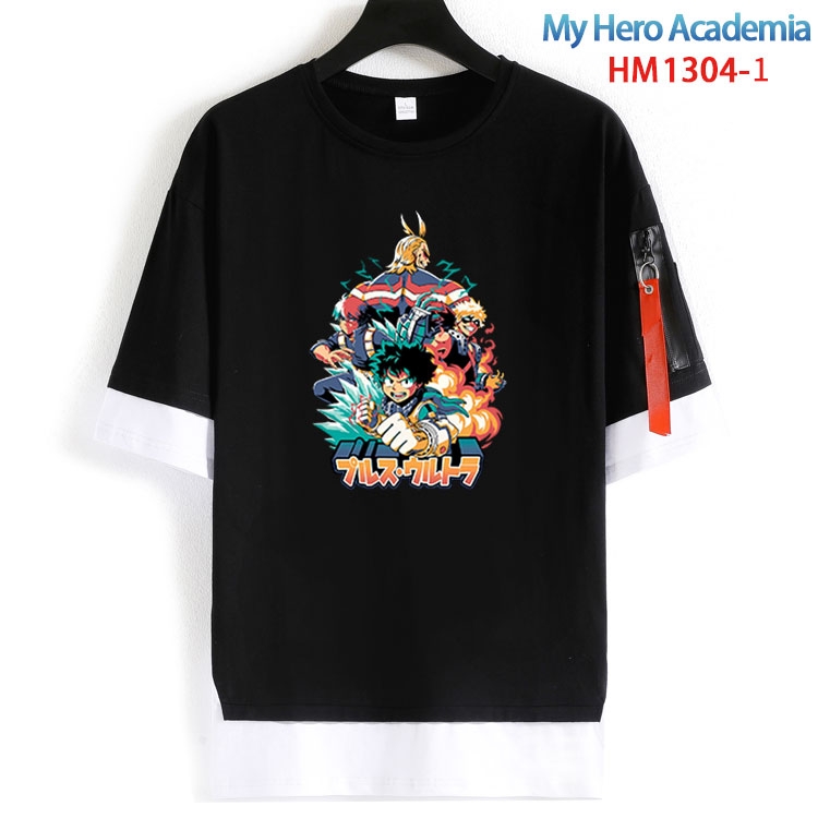 My Hero Academia Cotton round neck fake two short-sleeved T-shirts from S to 6XL HM 1304 1