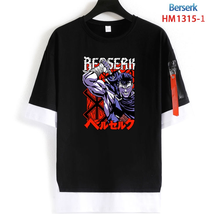 Berserk Cotton round neck fake two short-sleeved T-shirts from S to 6XL HM 1315 1