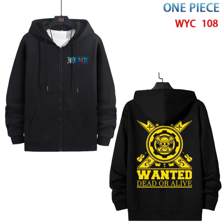 One Piece Anime cotton zipper patch pocket sweater from S to 3XL WYC-108