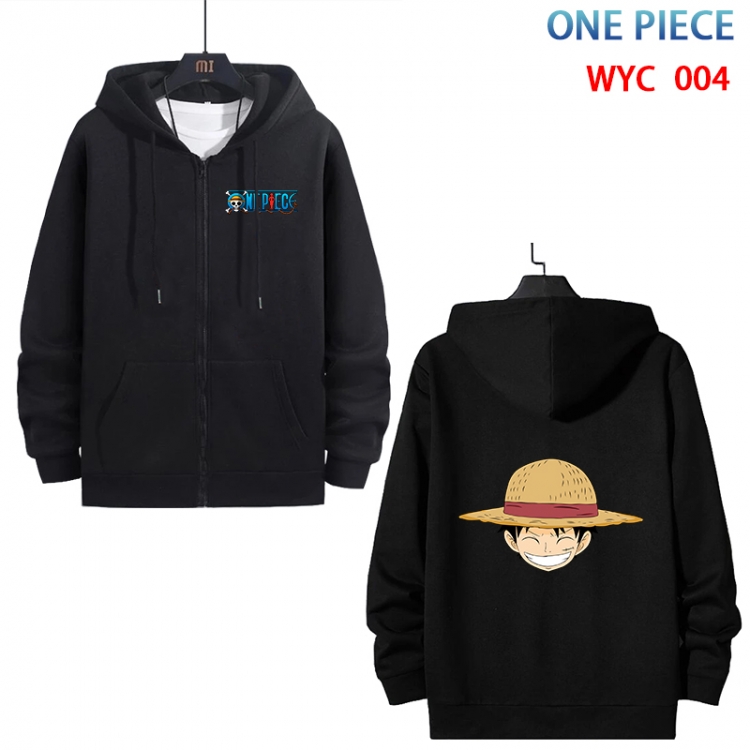 One Piece Anime cotton zipper patch pocket sweater from S to 3XL WYC-004