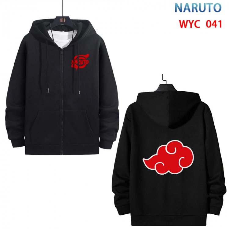 Anime Naruto cotton zipper patch pocket sweater from S to 3XL WYC-041