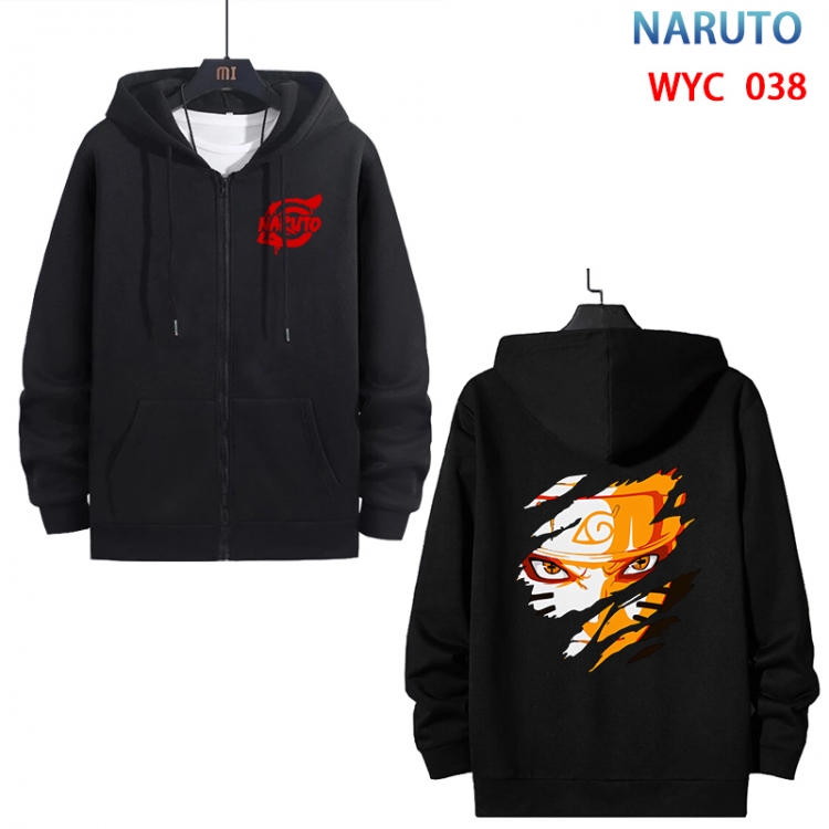 Anime Naruto cotton zipper patch pocket sweater from S to 3XL WYC-038