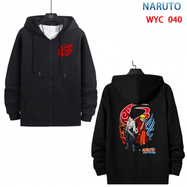 Anime Naruto cotton zipper patch pocket sweater from S to 3XL WYC-040