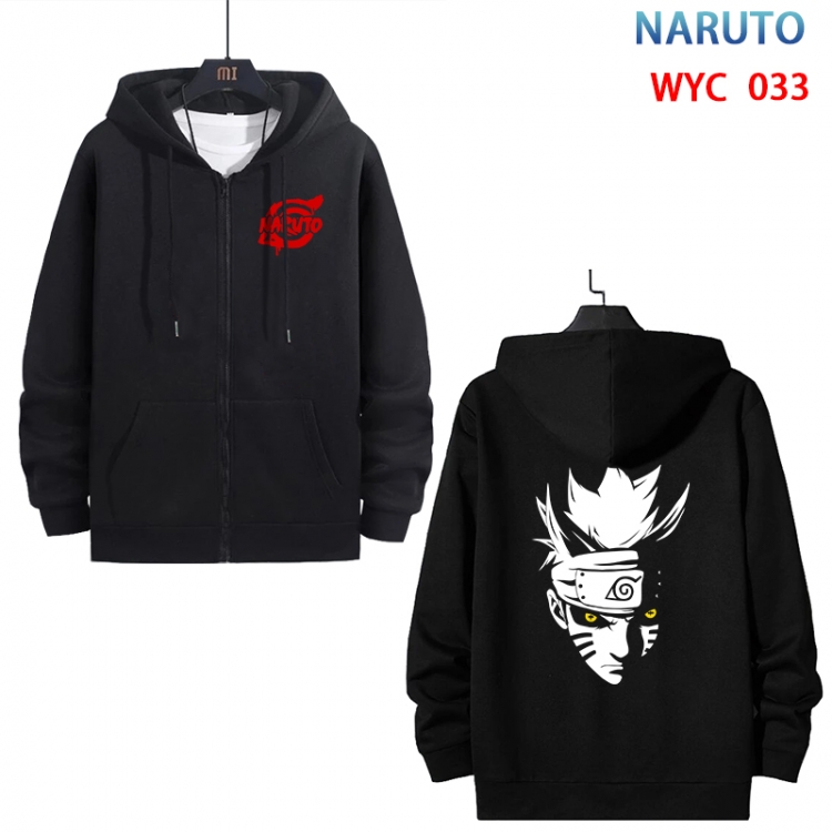 Anime Naruto cotton zipper patch pocket sweater from S to 3XL WYC-033