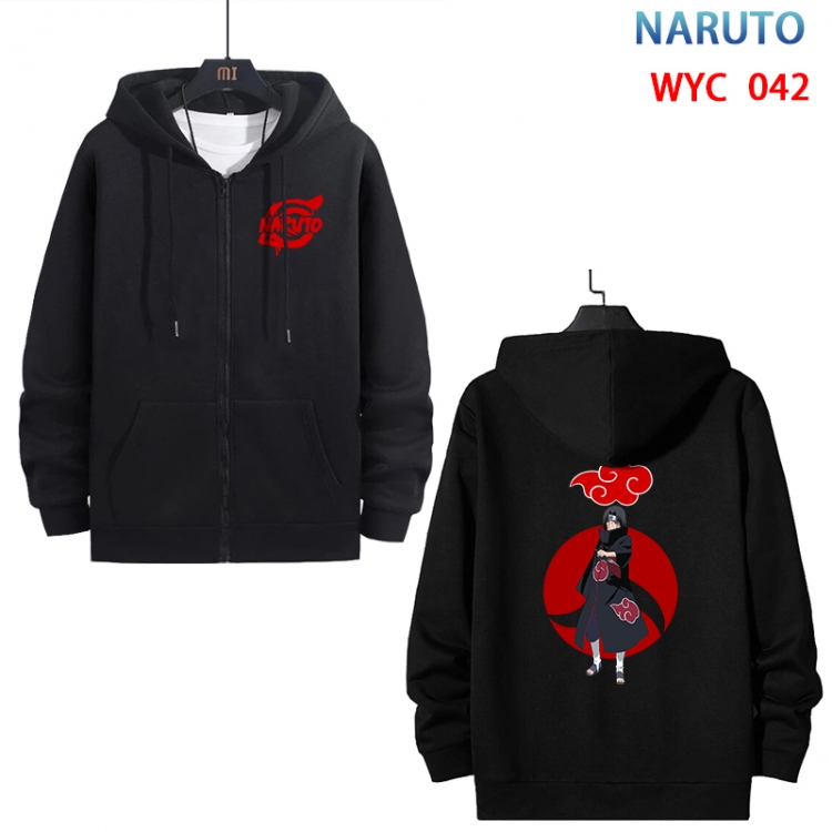 Anime Naruto cotton zipper patch pocket sweater from S to 3XL WYC-042