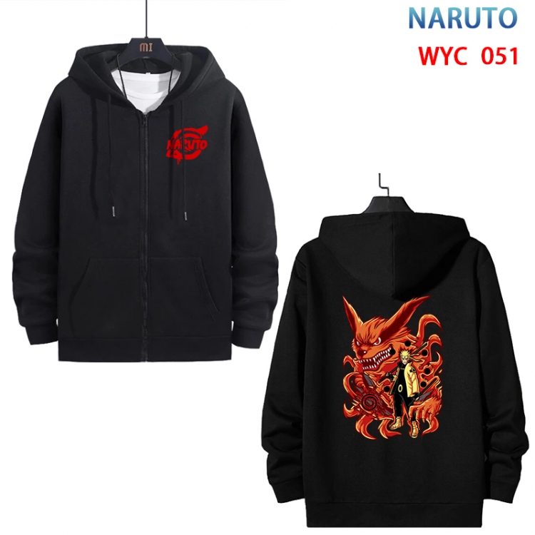 Anime Naruto cotton zipper patch pocket sweater from S to 3XL WYC-051
