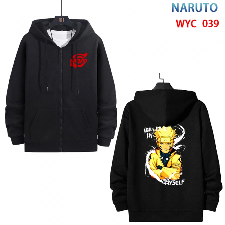 Anime Naruto cotton zipper patch pocket sweater from S to 3XL WYC-039