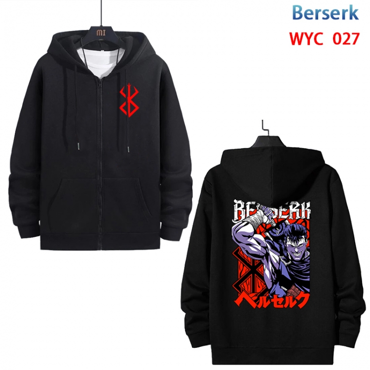 Berserk Anime cotton zipper patch pocket sweater from S to 3XL MYC-027
