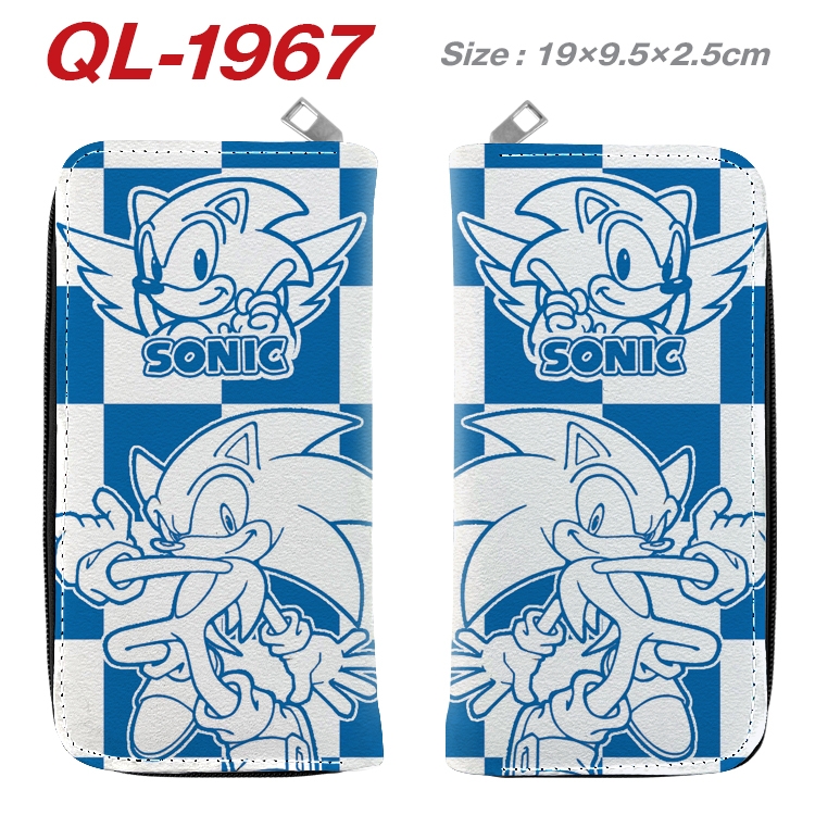 Sonic The Hedgehog Animation perimeter long zipper wallet 19.5x9.5x2.5cm QL-1967