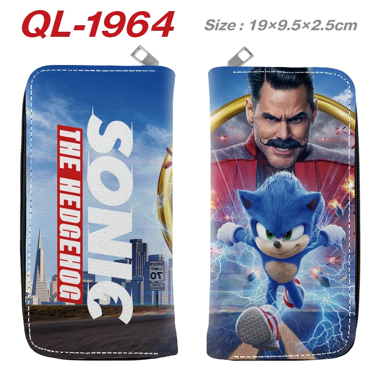 Sonic The Hedgehog Animation perimeter long zipper wallet 19.5x9.5x2.5cm QL-1964