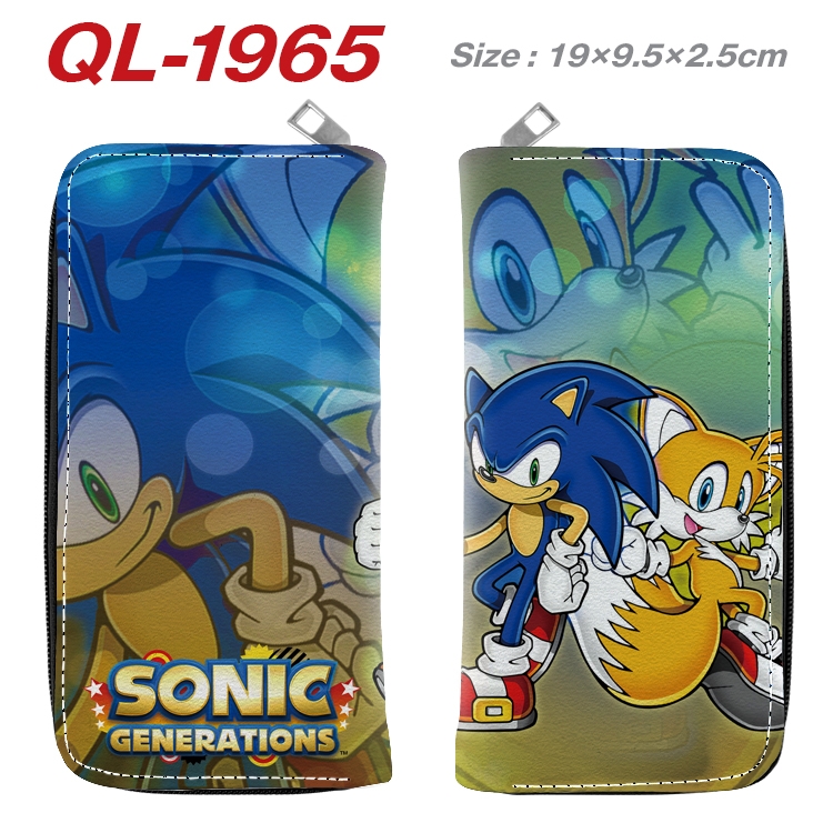 Sonic The Hedgehog Animation perimeter long zipper wallet 19.5x9.5x2.5cm QL-1965