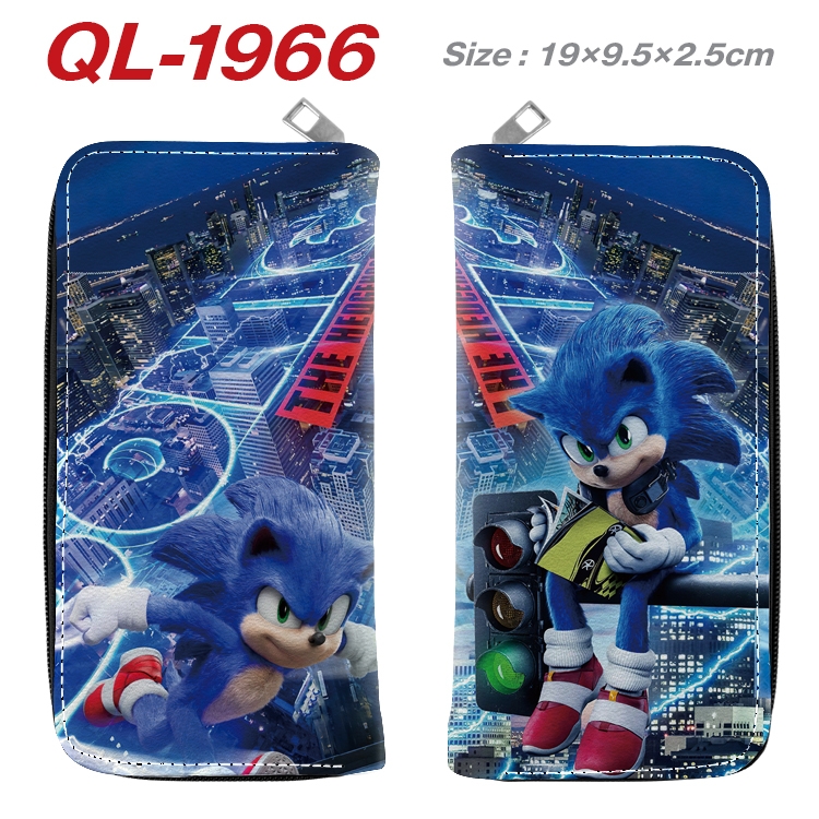 Sonic The Hedgehog Animation perimeter long zipper wallet 19.5x9.5x2.5cm QL-1966