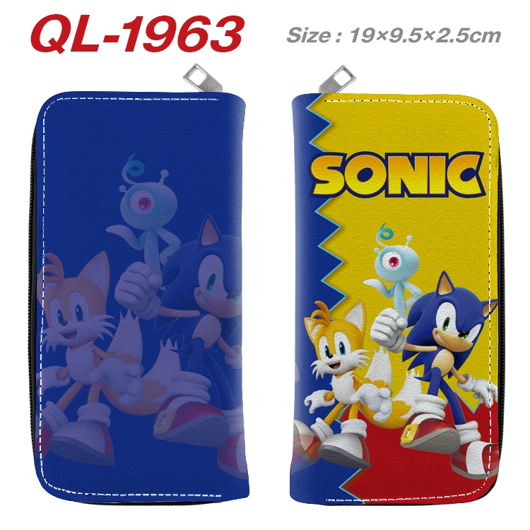 Sonic The Hedgehog Animation perimeter long zipper wallet 19.5x9.5x2.5cm QL-1963