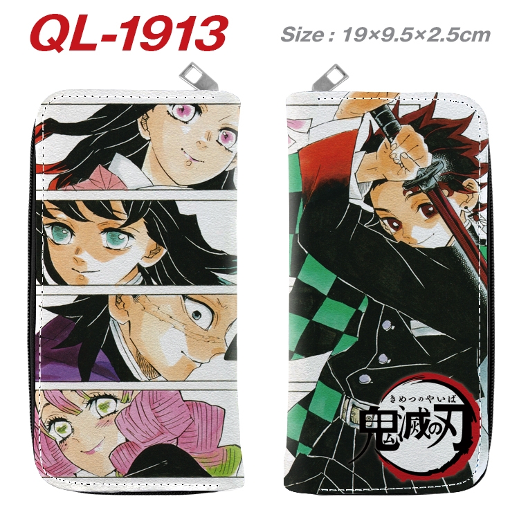 Demon Slayer Kimets Animation perimeter long zipper wallet 19.5x9.5x2.5cm QL-1913