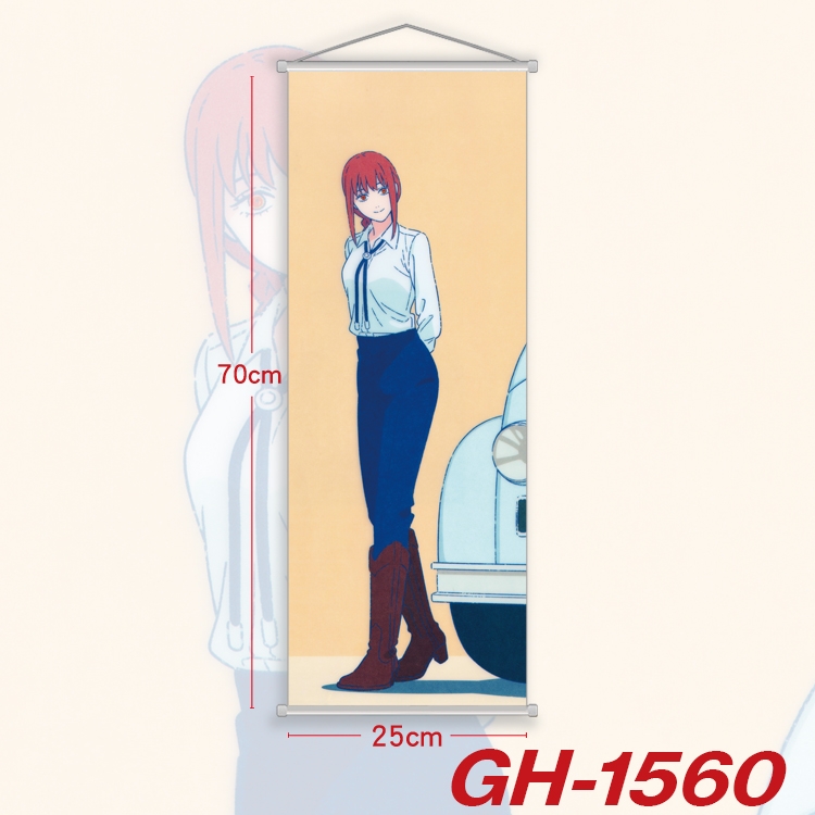 Chainsaw man Plastic Rod Cloth Small Hanging Canvas Painting Wall Scroll 25x70cm price for 5 pcs GH-1560A