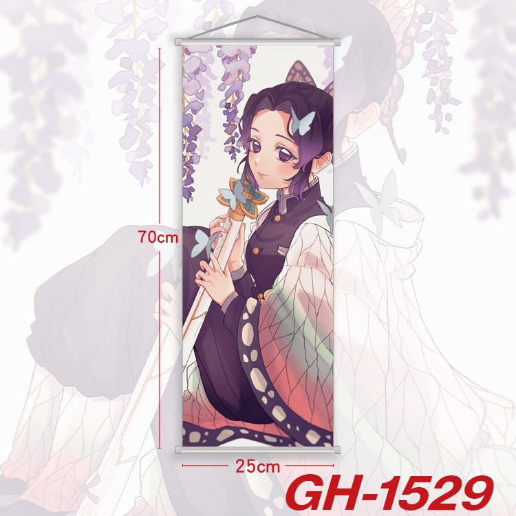 Demon Slayer Kimets Plastic Rod Cloth Small Hanging Canvas Painting Wall Scroll 25x70cm price for 5 pcs GH-1529A