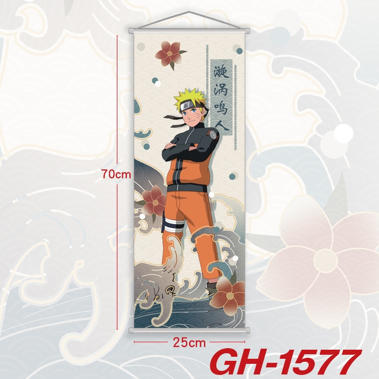 Naruto Plastic Rod Cloth Small Hanging Canvas Painting Wall Scroll 25x70cm price for 5 pcs GH-1577A