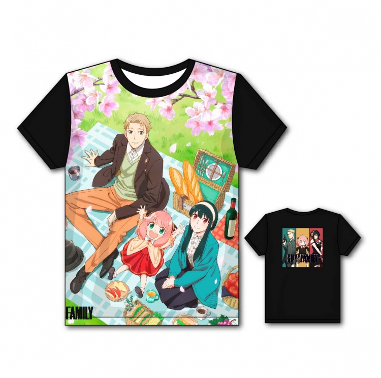 SPY×FAMILY Anime Full color printing flower short sleeve T-shirt from S to 5XL  JD5