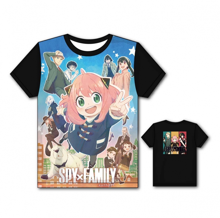 SPY×FAMILY Anime Full color printing flower short sleeve T-shirt from S to 5XL JD11