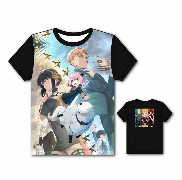 SPY×FAMILY Anime Full color printing flower short sleeve T-shirt from S to 5XL JD9