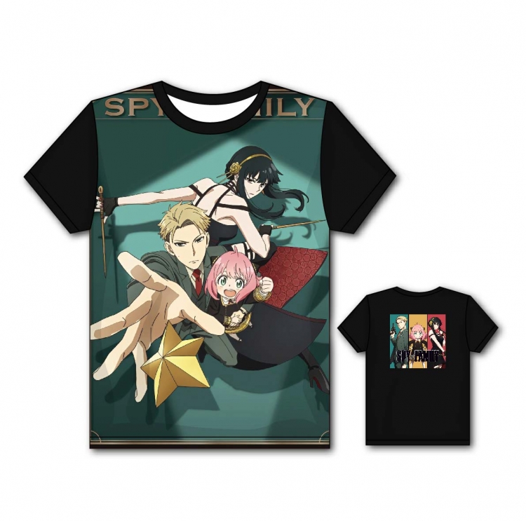 SPY×FAMILY Anime Full color printing flower short sleeve T-shirt from S to 5XL JD3