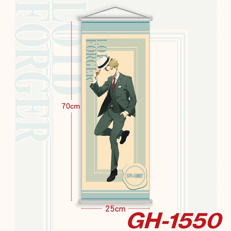 SPY×FAMILY Plastic Rod Cloth Small Hanging Canvas Painting Wall Scroll 25x70cm price for 5 pcs GH-1550A