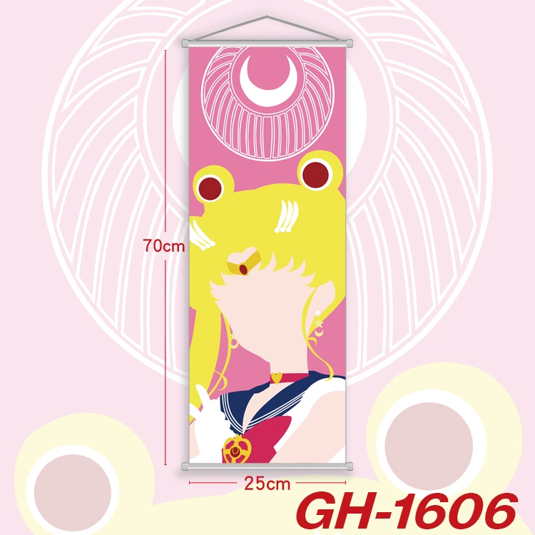 sailormoon Plastic Rod Cloth Small Hanging Canvas Painting Wall Scroll 25x70cm price for 5 pcs GH-1606A