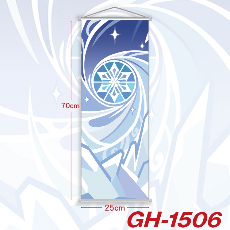 Genshin Impact Plastic Rod Cloth Small Hanging Canvas Painting Wall Scroll 25x70cm price for 5 pcs GH-1506A