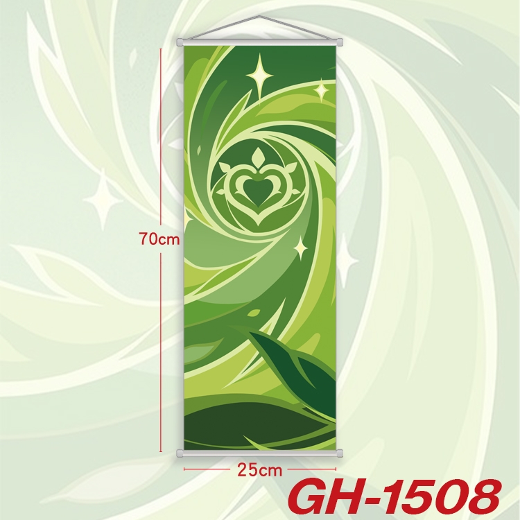 Genshin Impact Plastic Rod Cloth Small Hanging Canvas Painting Wall Scroll 25x70cm price for 5 pcs GH-1508A