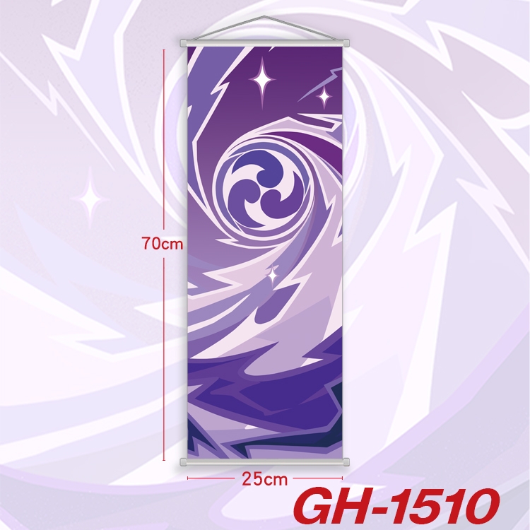 Genshin Impact Plastic Rod Cloth Small Hanging Canvas Painting Wall Scroll 25x70cm price for 5 pcs GH-1510A