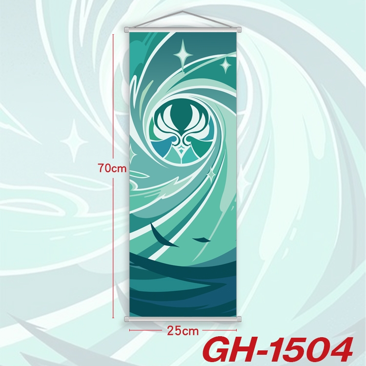 Genshin Impact Plastic Rod Cloth Small Hanging Canvas Painting Wall Scroll 25x70cm price for 5 pcs GH-1504A