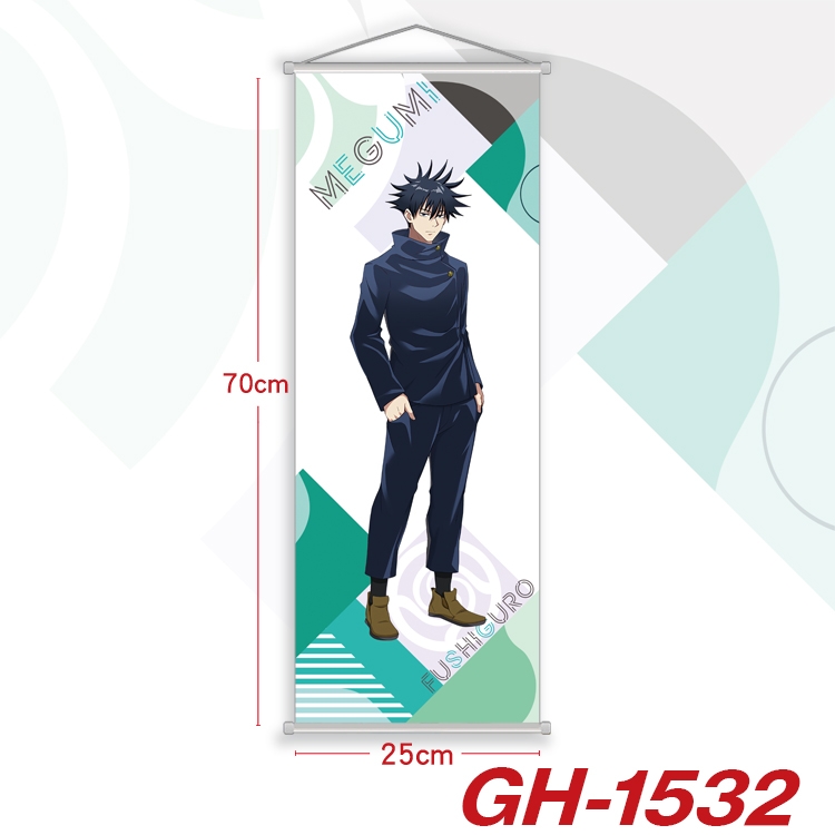 Jujutsu Kaisen Plastic Rod Cloth Small Hanging Canvas Painting Wall Scroll 25x70cm price for 5 pcs GH-1532A