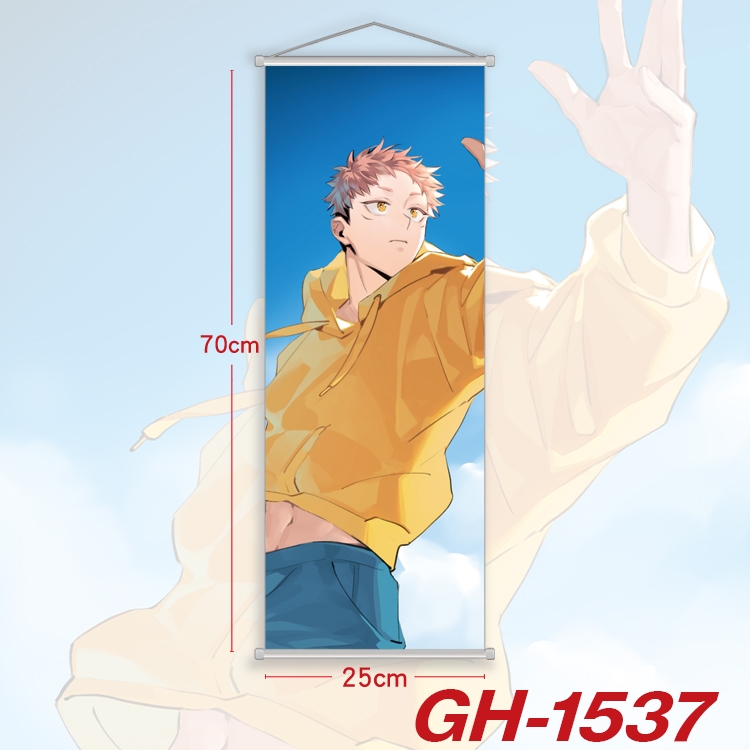 Jujutsu Kaisen Plastic Rod Cloth Small Hanging Canvas Painting Wall Scroll 25x70cm price for 5 pcs GH-1537A