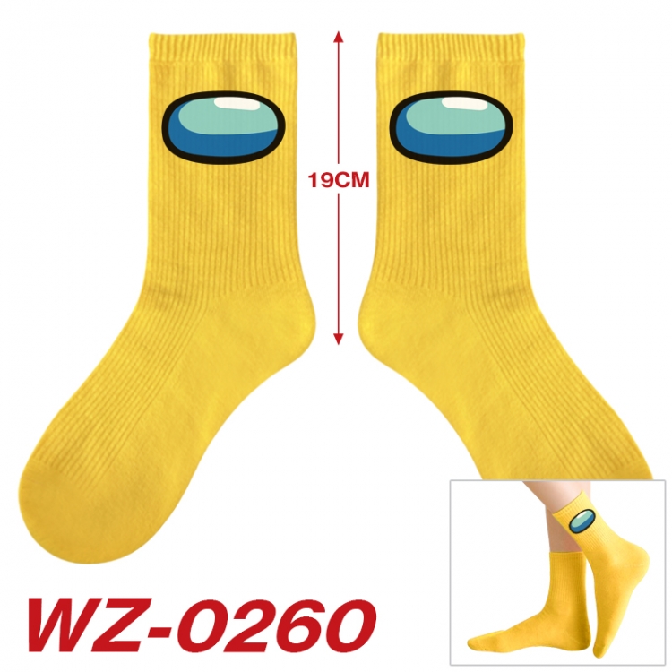 AMONG-US Anime printing medium sock tube height 19cm price for  5 pairs  WZ-0260