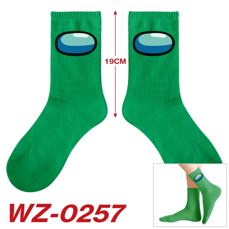 AMONG-US Anime printing medium sock tube height 19cm price for  5 pairs WZ-0257