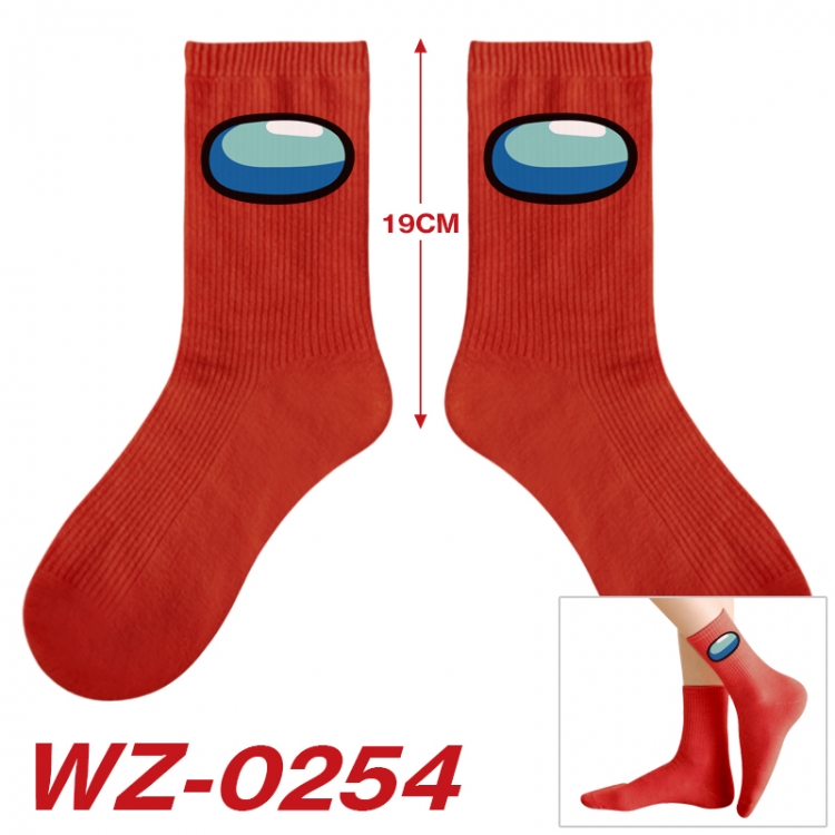 AMONG-US Anime printing medium sock tube height 19cm price for  5 pairs  WZ-0254