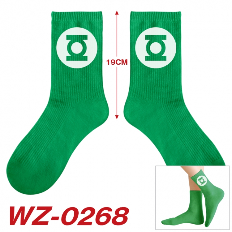 Superhero  Anime printing medium sock tube height 19cm price for  5 pairs WZ-0268