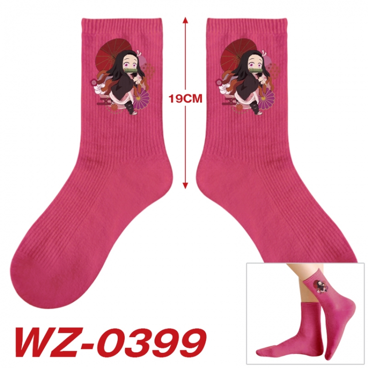 Demon Slayer Kimets Anime printing medium sock tube height 19cm price for  5 pairs WZ-0399