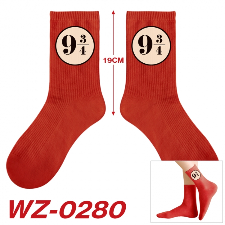 Harry Potter Anime printing medium sock tube height 19cm price for  5 pairs WZ-0280