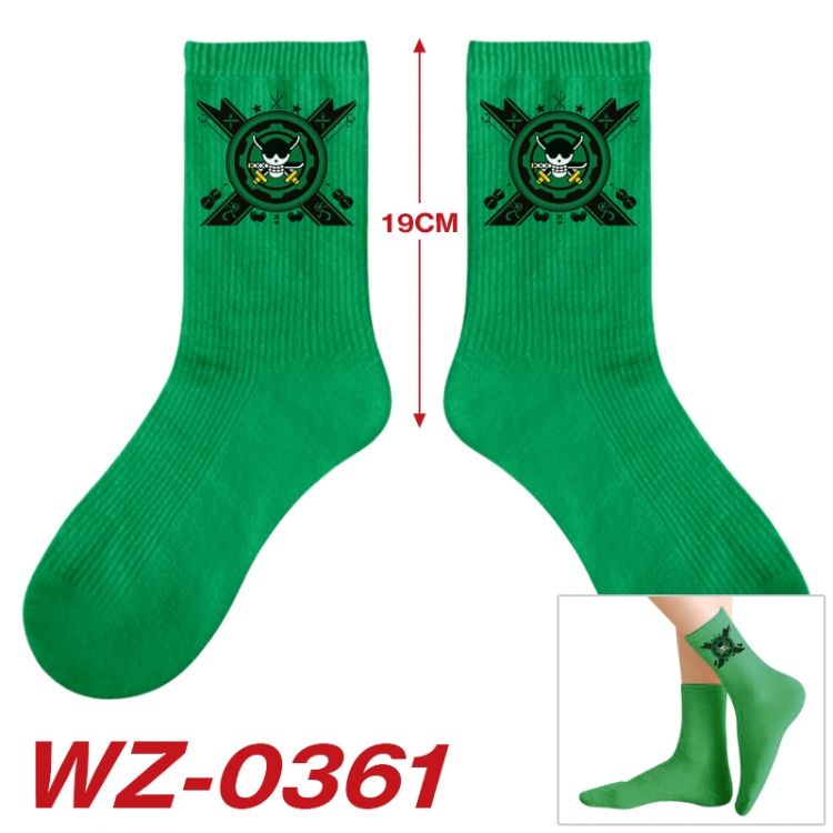 One Piece Anime printing medium sock tube height 19cm price for  5 pairs WZ-0361