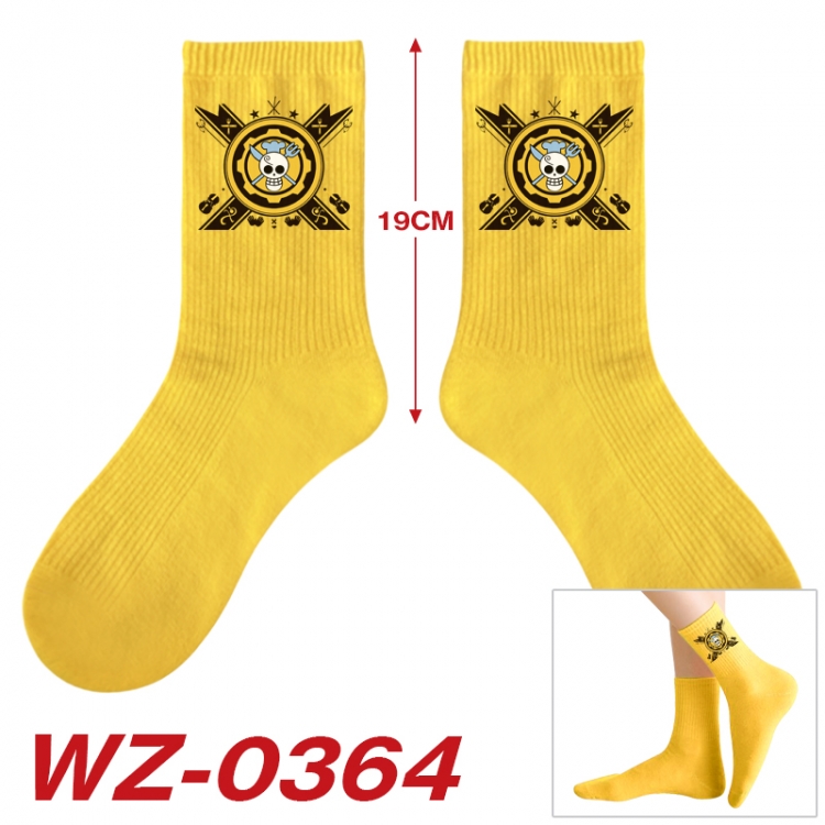 One Piece Anime printing medium sock tube height 19cm price for  5 pairs WZ-0364